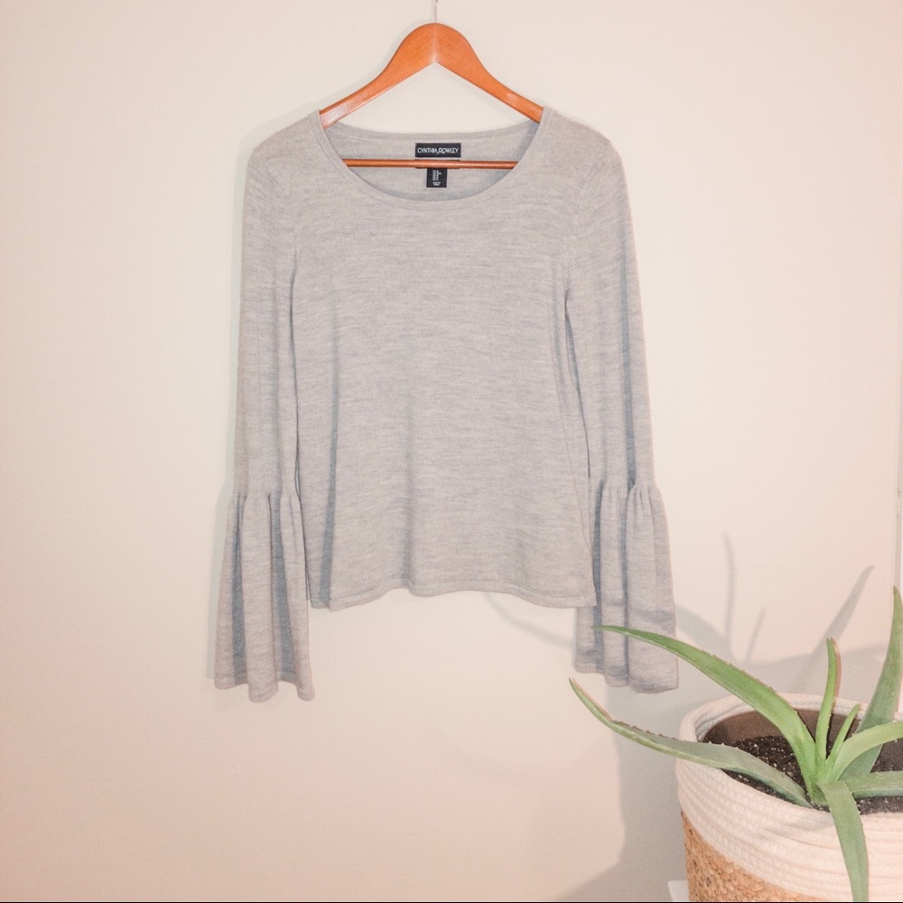 Bell Sleeve Cropped Sweater